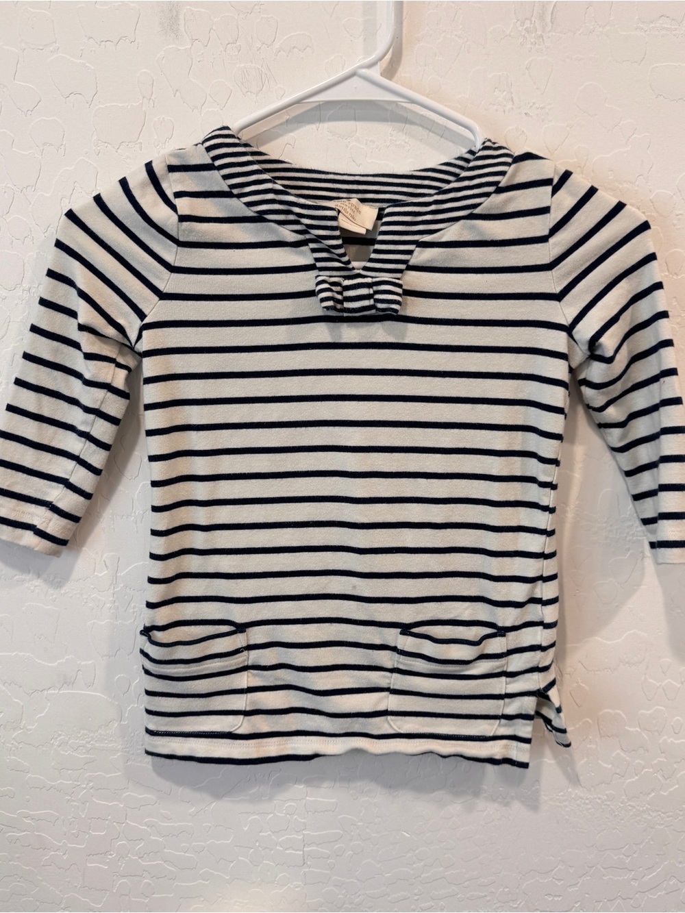 kate spade Navy White Striped Long Sleeve Sailor Top Girls Small Coastal Preppy